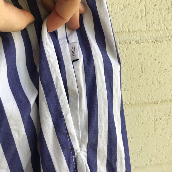 Onia Chloe Stripe Poplin Wide Leg Palazzo Pants - Picture 3 of 9